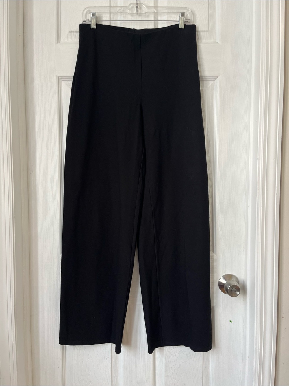 Eileen Fisher Black high rise Wide-Leg Pull-On Pants trousers size S